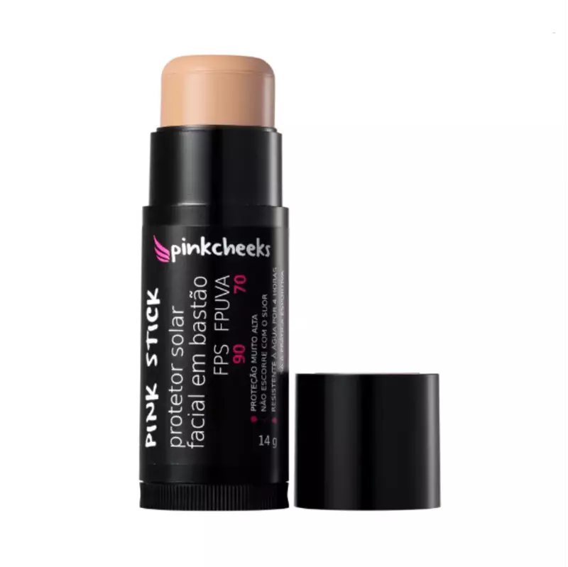 Filtro Solar Facial em Bastão 15Km Bege Médio FPS 90 14g Pink Cheeks