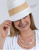 Chapéu Tenerife Branco/Palha - Sun Cover